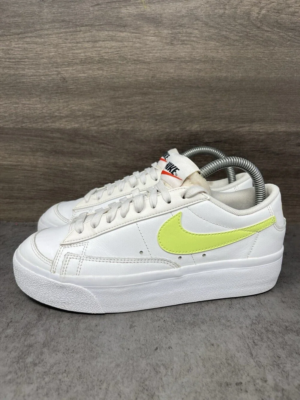 Nike Blazer Low Platform Size 6.5 Womens White Volt Casual Sneakers DJ0292-102